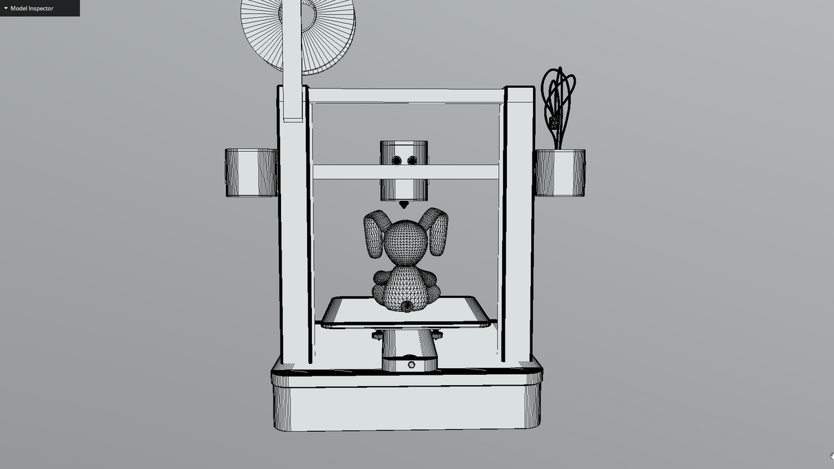 Animated 3D Printer Wireframe
