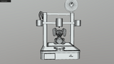 Animated 3D Printer Wireframe