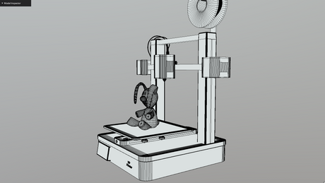 Animated 3D Printer Wireframe