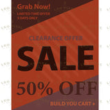 50% off banner in orange tone