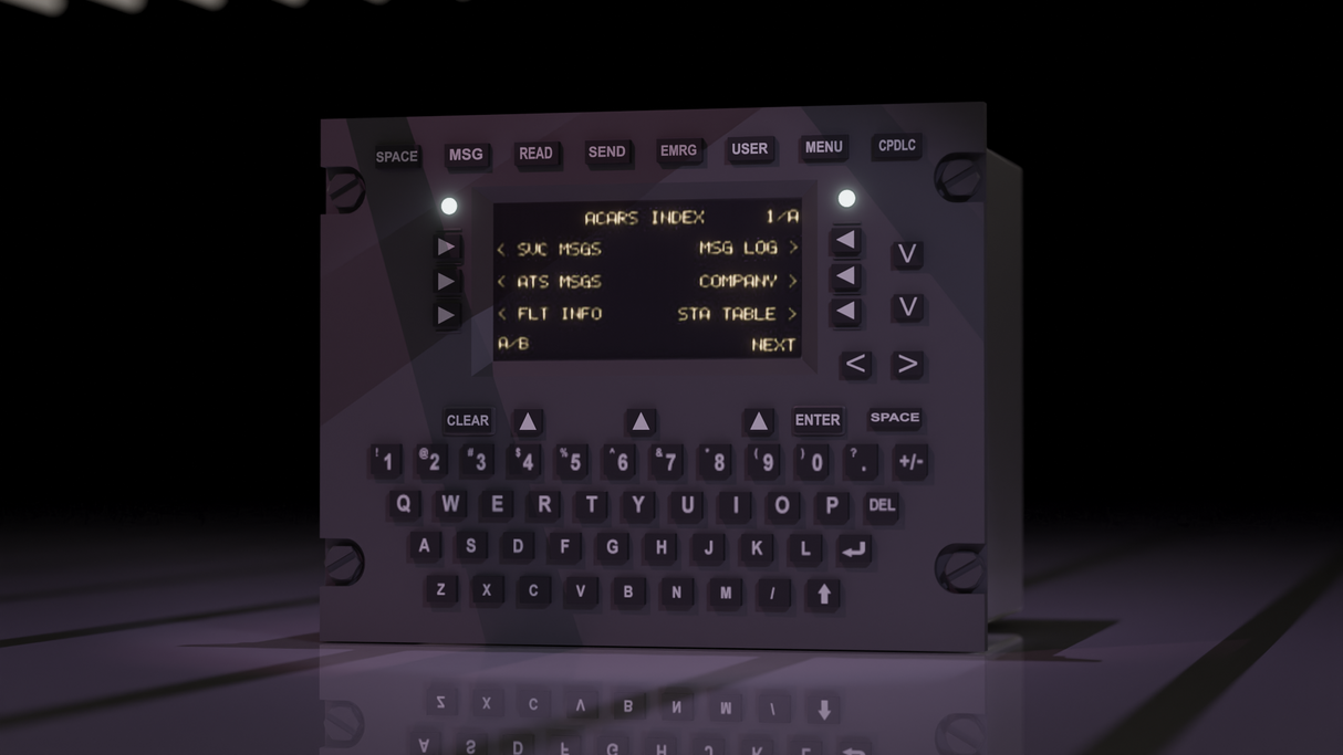 ACARS rendered panel