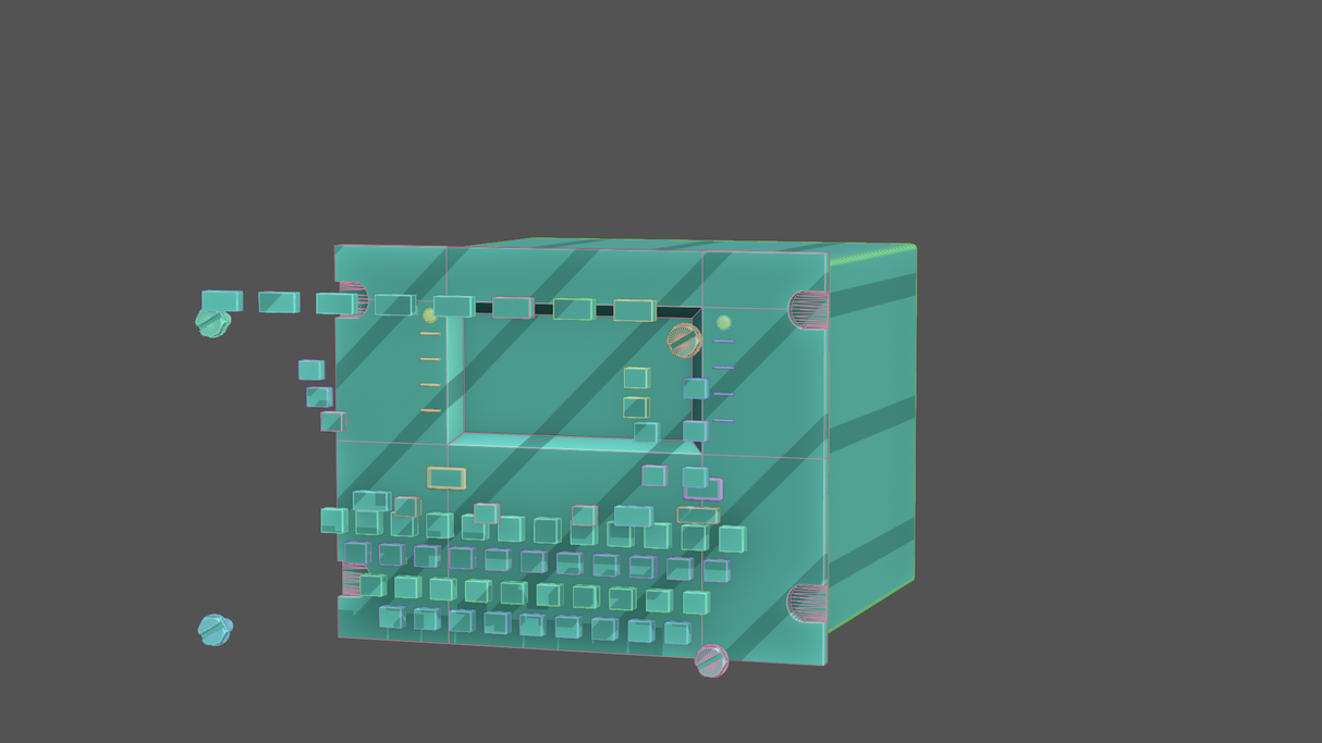 ACARS wireframe render - exploded view