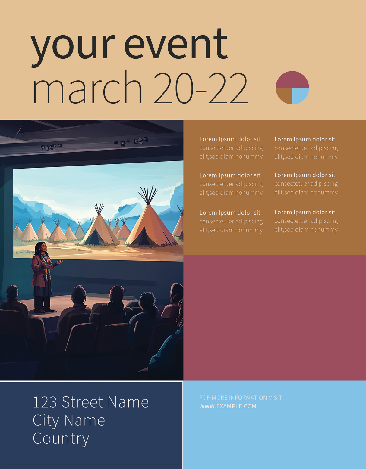Realistic cartoon-style tipi presentation Ai Generated Image