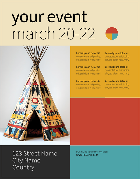 Decorated indigenous tipi Ai Generated Image
