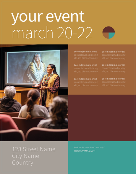 Indigenous woman presenting in auditorium Ai Generated Image