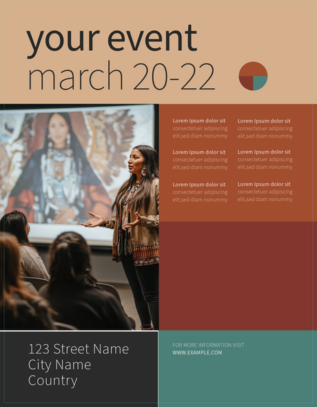 Indigenous woman presenting in auditorium Ai Generated Image
