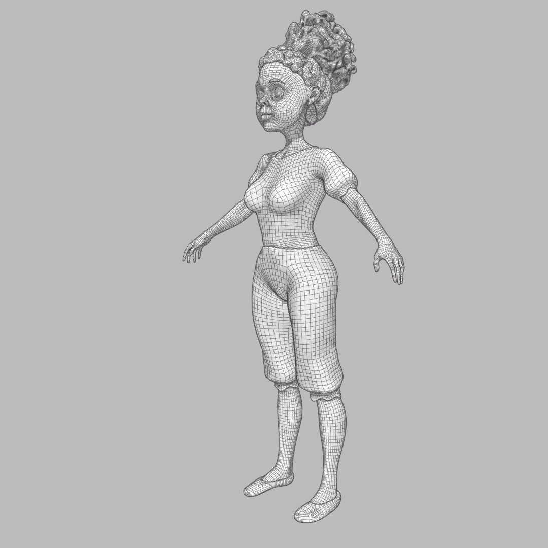 side view wireframe render
