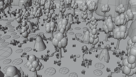3D indigenous cartoon village in Pastel Colours