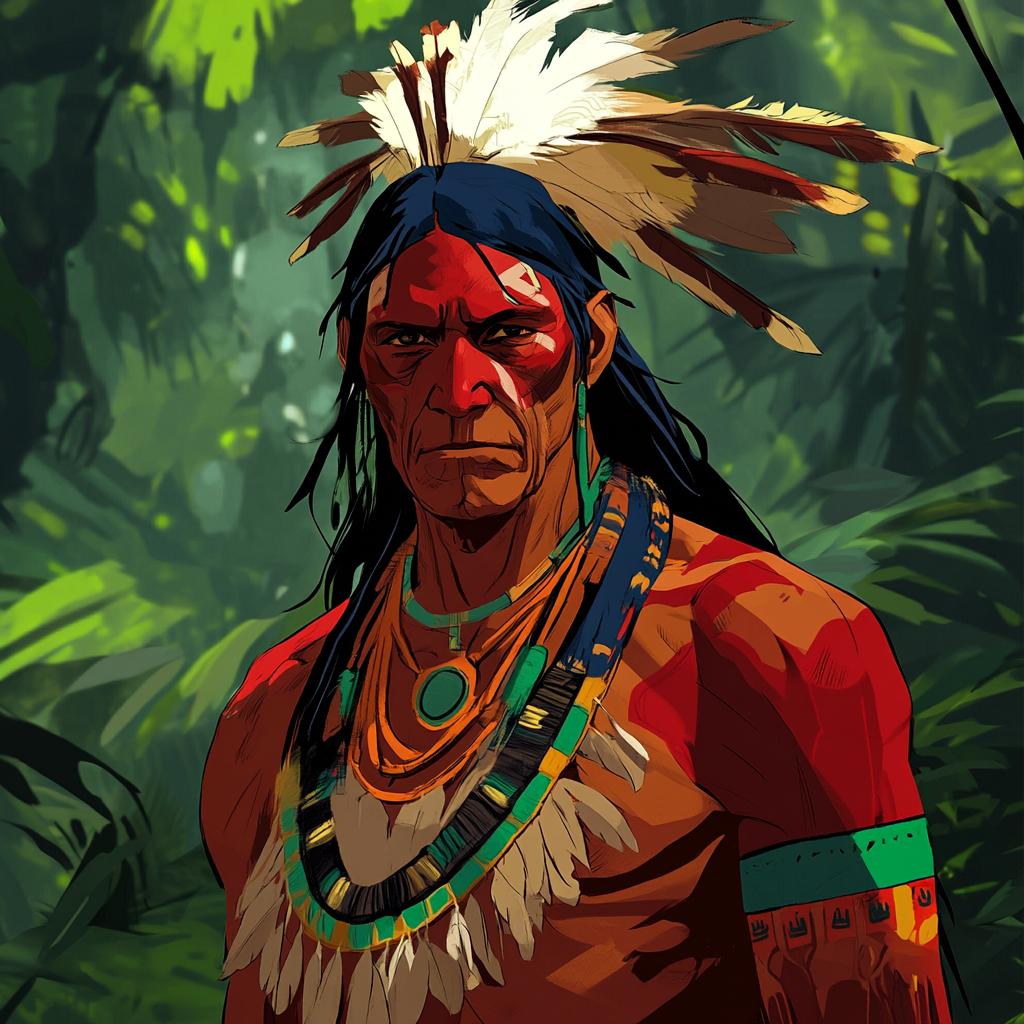 Indigenous male warrior - 1x Ai Generated Image