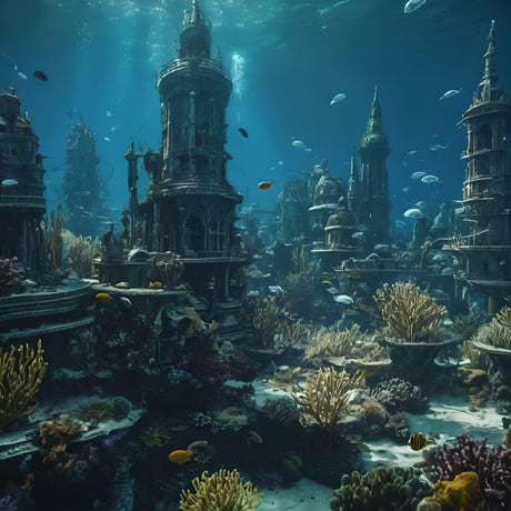 Animated flooded architectural structures Stock Videos
