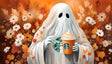 Ghost Holding A Starbucks Cup Ai Generated Image