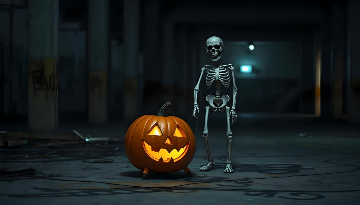 Skeleton And His Pumpkin Friend Bundle Ai Generated Image