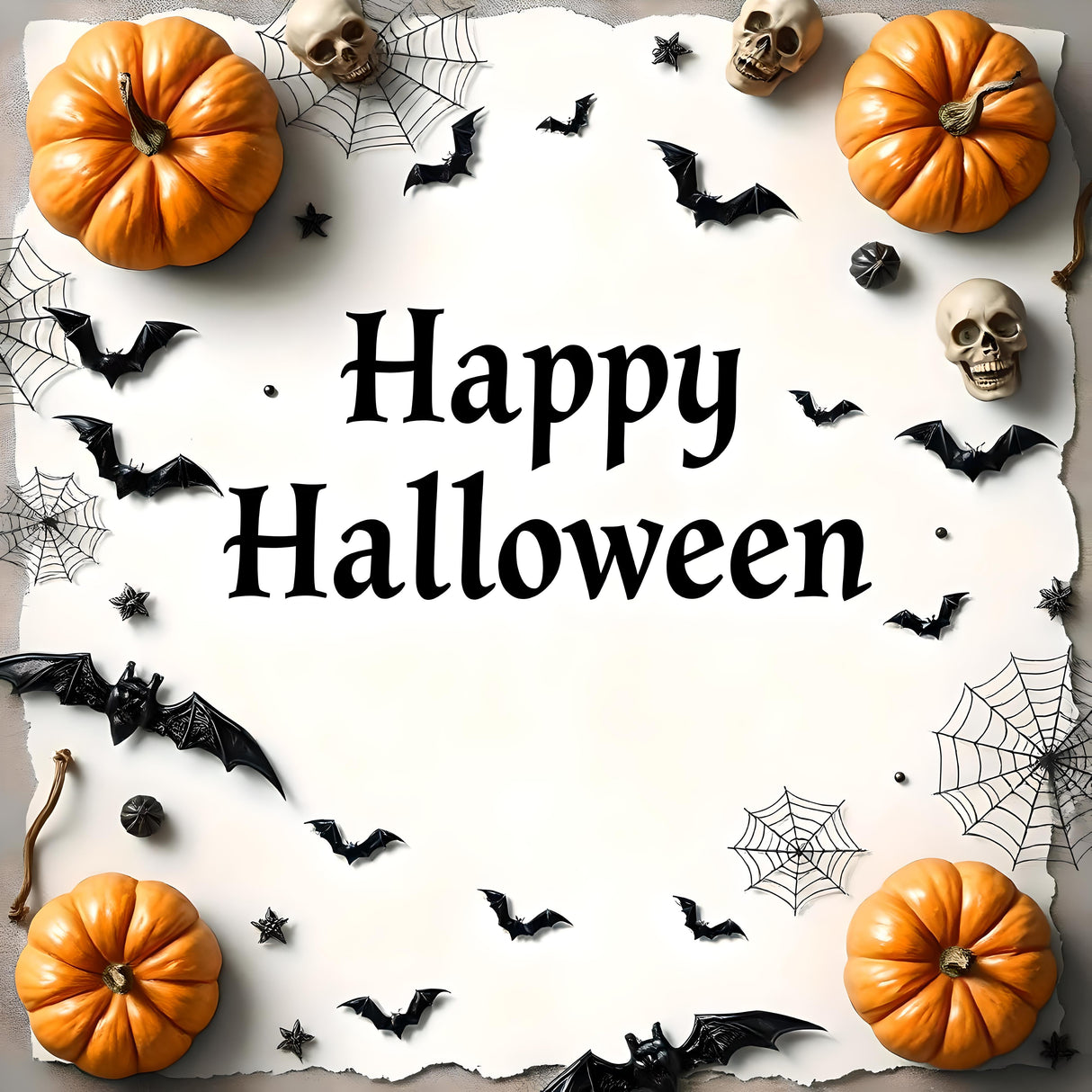 White Halloween Banner With Text Ai Generated Image