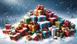 Pile Of Gifts Covered In Snow Ai Generated Image