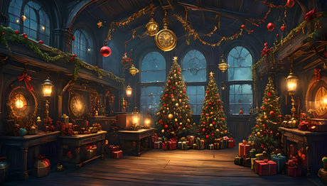 Steampunk Victorian Christmas Workshop With Glittering Holiday Decor Ai Generated Image