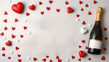Customizable heart-themed flat lay photoshop template Ai Generated Image