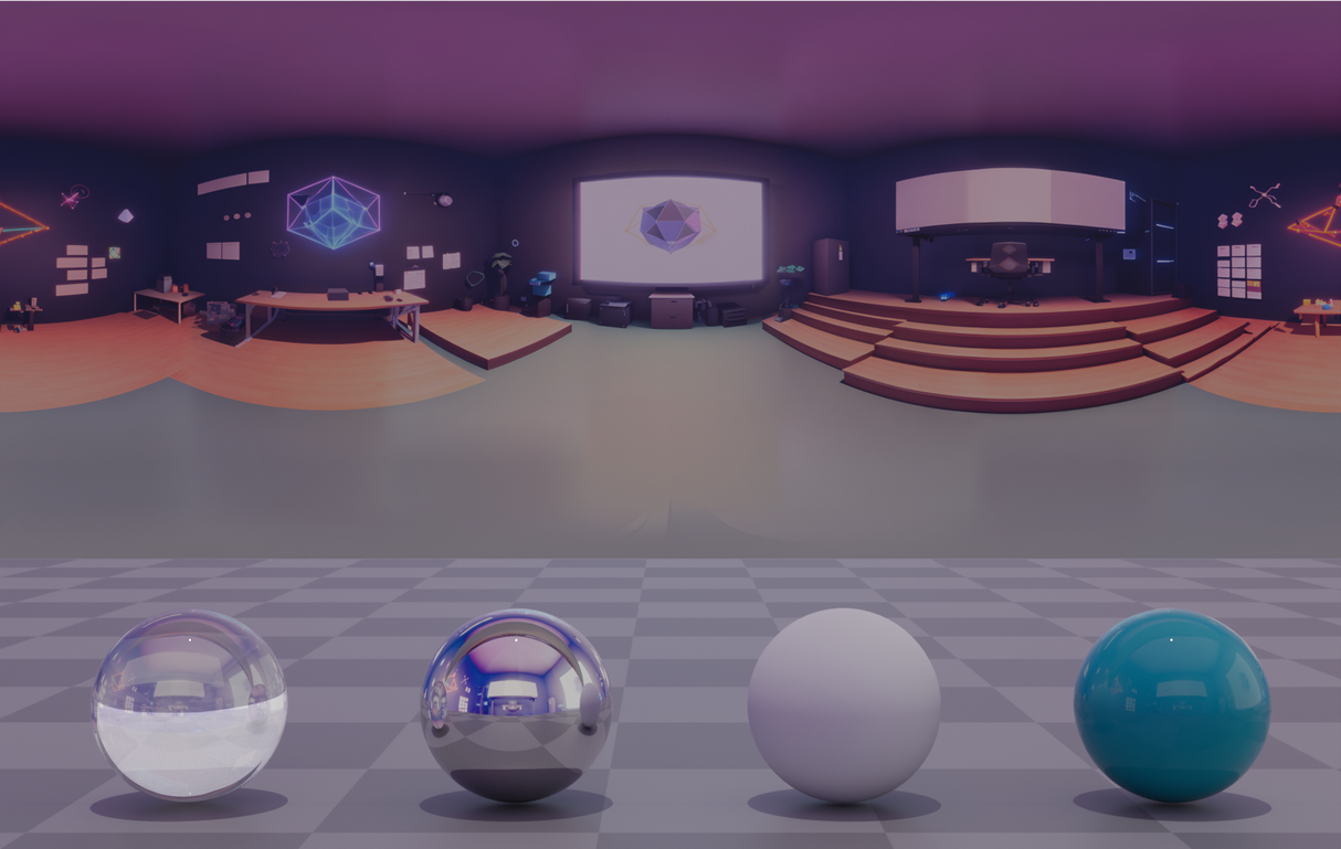 Computer-Klassenzimmer Low Poly Dreiecke