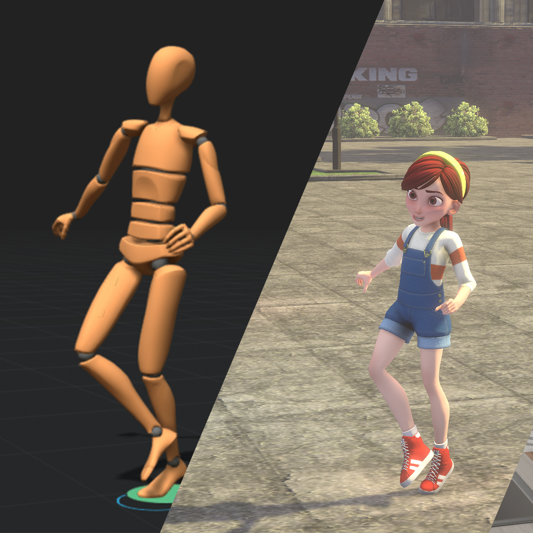 Image showing a motion capture animation with an animated character