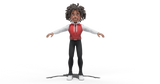 Athletic 3D male on transparent BG
