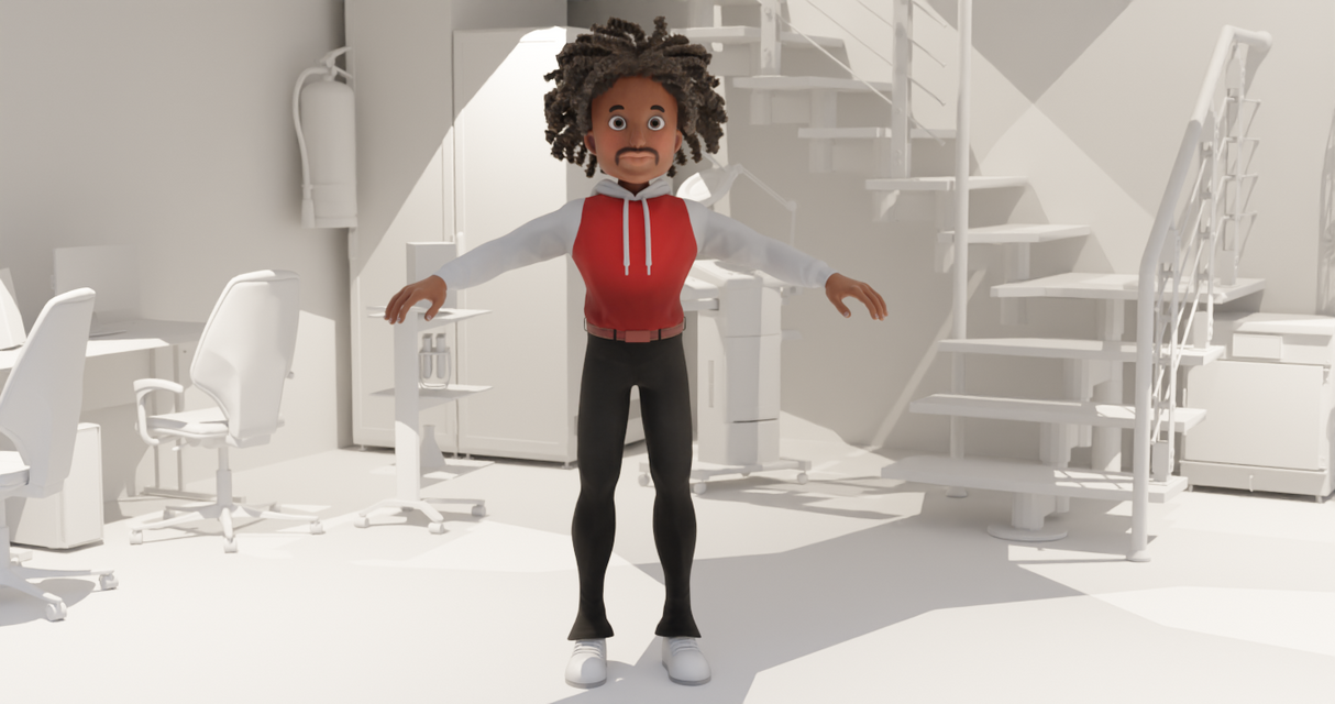 3D character Male T pose
