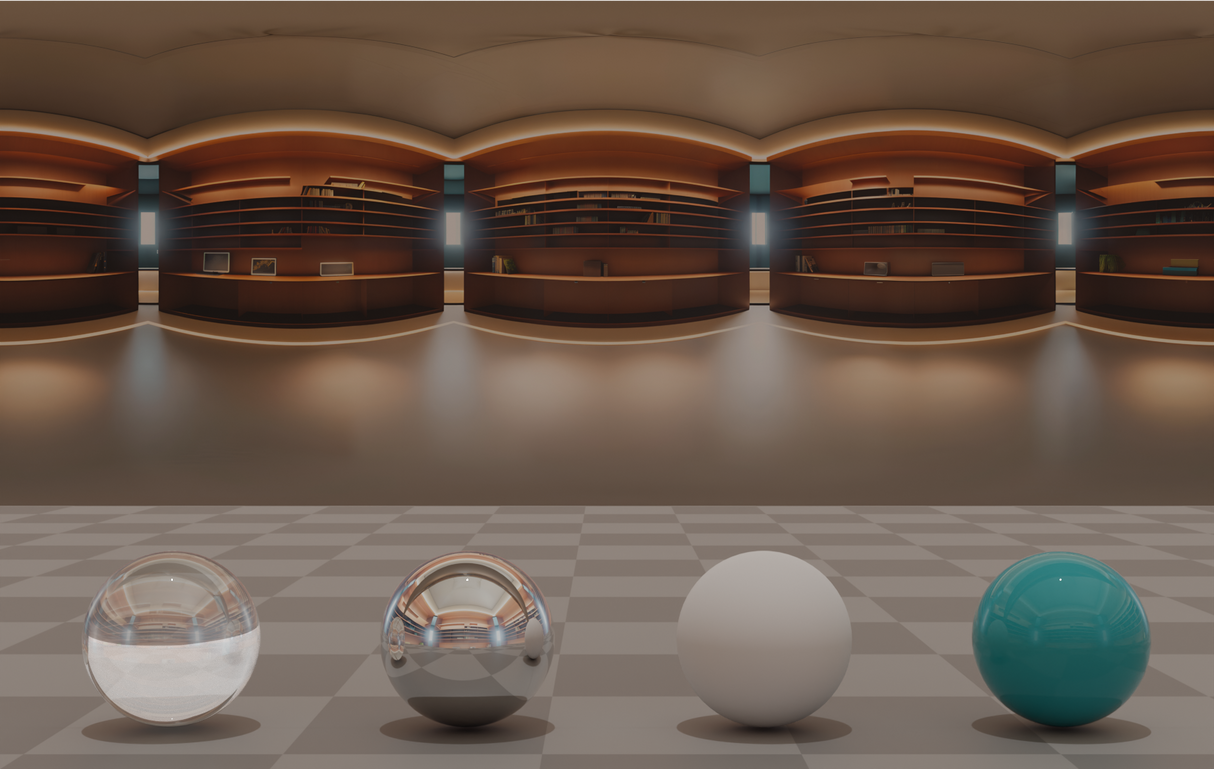 Bibliothek stilisierter CGI-Realismus