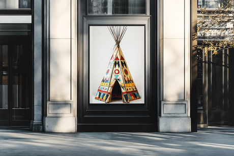 Decorated indigenous tipi Ai Generated Image