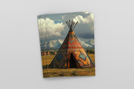 Tipi in mountain valley Ai Generated Image