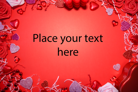 Customizable Valentine’s themed flat lay photoshop template bundle Stock Photos