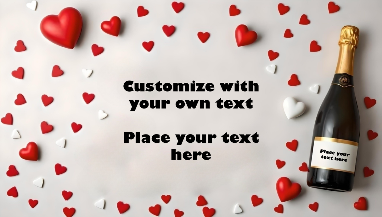 Customizable heart-themed flat lay photoshop template Ai Generated Image