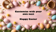 Happy Easter celebration flat lay photoshop template Ai Generated Image
