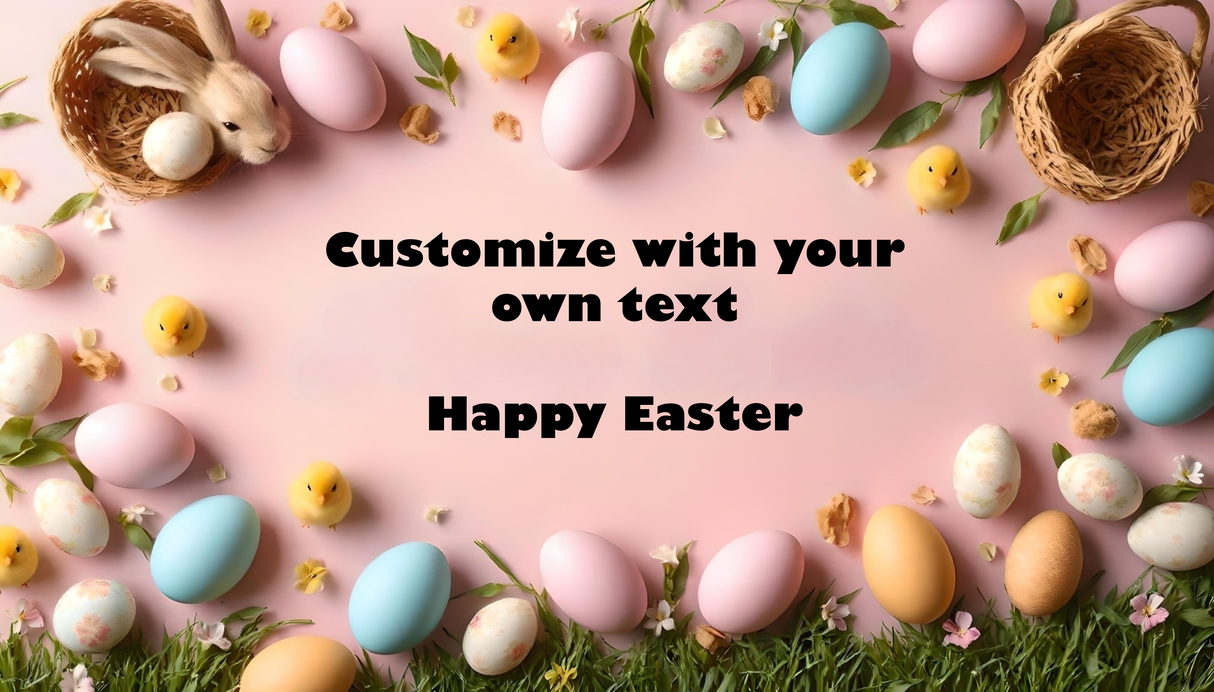 Happy Easter celebration flat lay photoshop template Ai Generated Image