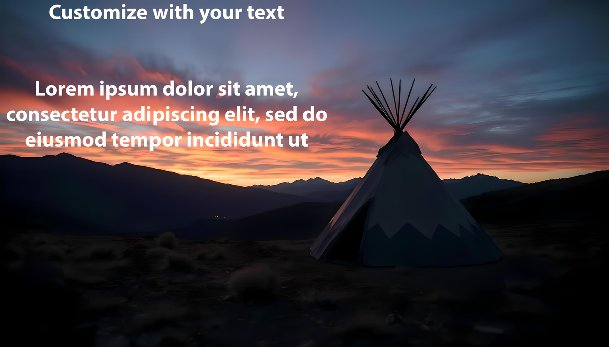 Customizable tipi at dusk photoshop template Ai Generated Image