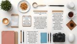 Customizable organized workspace essentials flat lay photoshop template Ai Generated Image