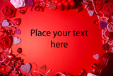 Customizable Valentine’s themed flat lay photoshop template bundle Stock Photos