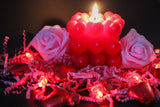 Warm candlelight with roses and hearts bundle Stock Photos