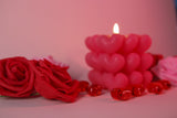 Blurred candlelight and roses bundle Stock Photos