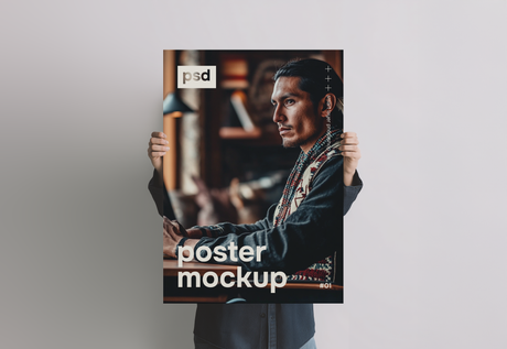Portrait of a Native American man working with laptop Ai Generated Image