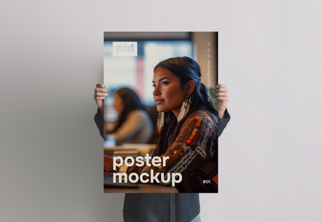 Office desk scene with Native American woman Ai Generated Image