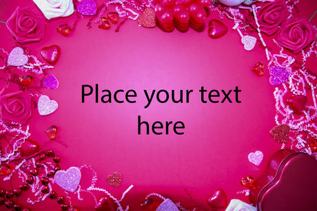 Customizable Valentine’s themed flat lay photoshop template bundle Stock Photos