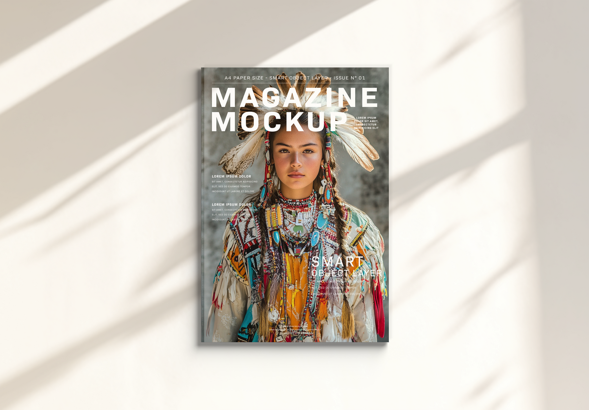Native American woman in feathered headdress and beaded regalia Ai Generated Image