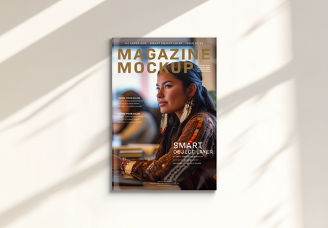 Office desk scene with Native American woman Ai Generated Image