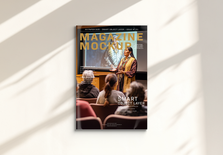 Indigenous woman presenting in auditorium Ai Generated Image