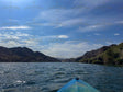 A Blue Kayak On The Colorado River Stock Photos