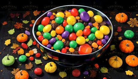 Bowl Full Of Halloween Candy Ai Generated Image