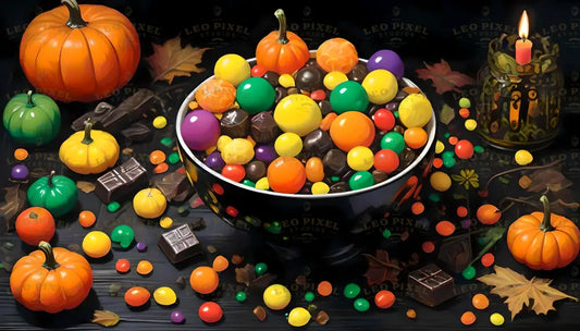 Bowl Full Of Halloween Candy Ai Generated Image