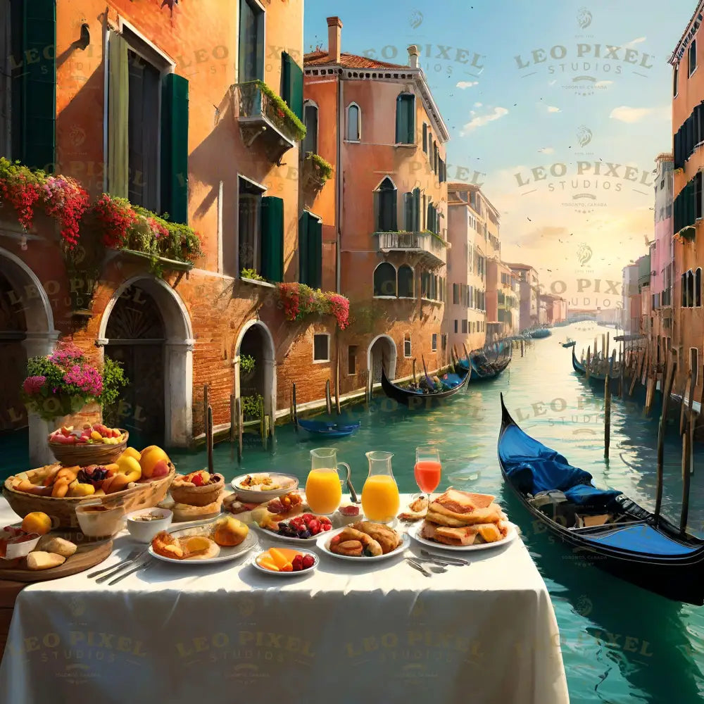 Breakfast In Venise Bundle Ai Generated Image