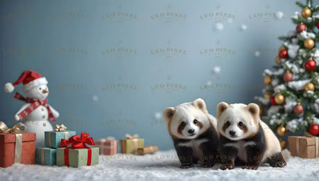 Bundle Of Panda-Themed Banner On A Blue Background Ai Generated Image