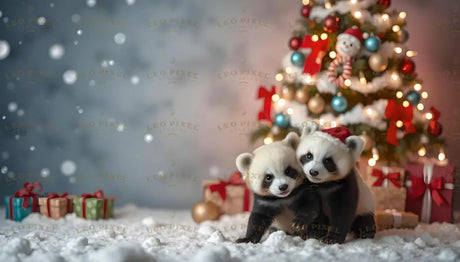 Bundle Of Panda-Themed Banner On A Blue Background Ai Generated Image