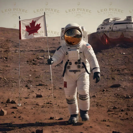 Canadian Astronaut On Mars Ai Generated Image