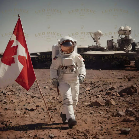 Canadian Astronaut On Mars Ai Generated Image